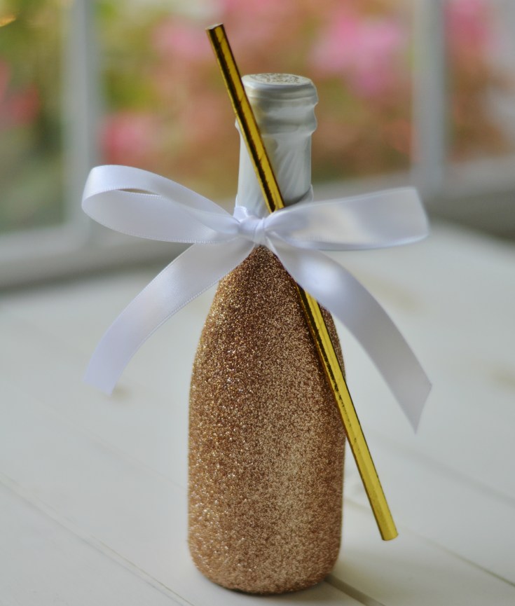 DIY Glittered Champagne Bottle | Minted Bold