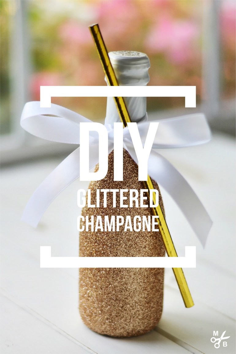 DIY Glittered Champagne Bottle | Minted Bold