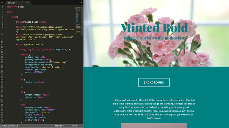 I took the Brit + Co coding class, and I loved it!