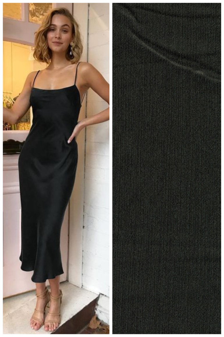 Black Crinkle Charmeuse